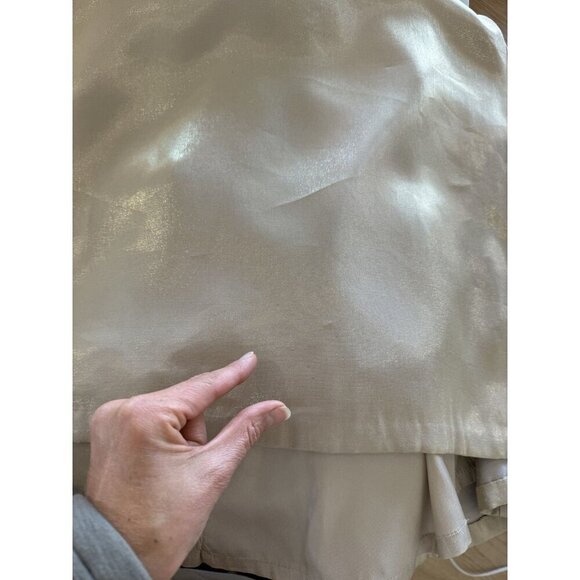 Alex Evenings Champagne Beige Two Piece Jacket Sleeveless Dress Womens 6 Shiny - Picture 8 of 10